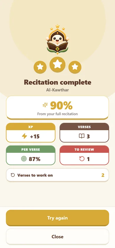Recitation from memory recognised at 100% in Al Minhaj